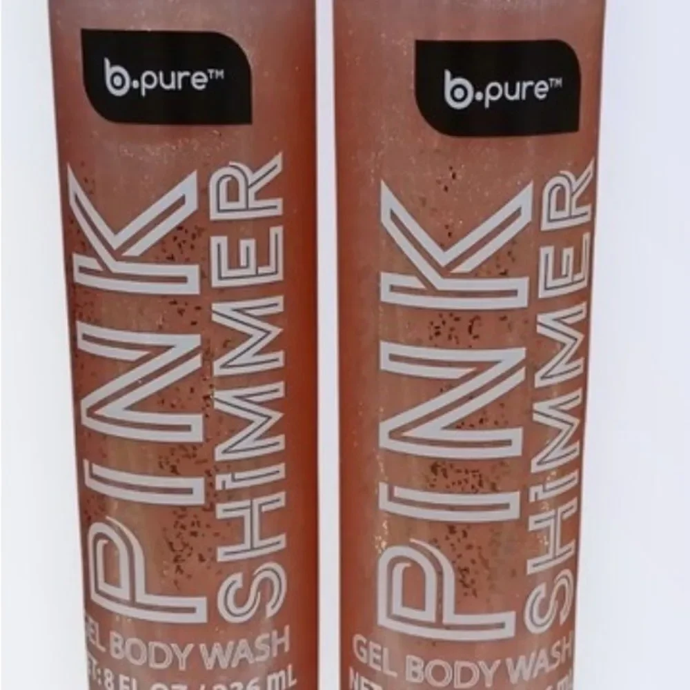 🛍️ B.Pure Pink Shimmer Gel Body Wash - 2 Bottles (8 oz / 236 ml Each)